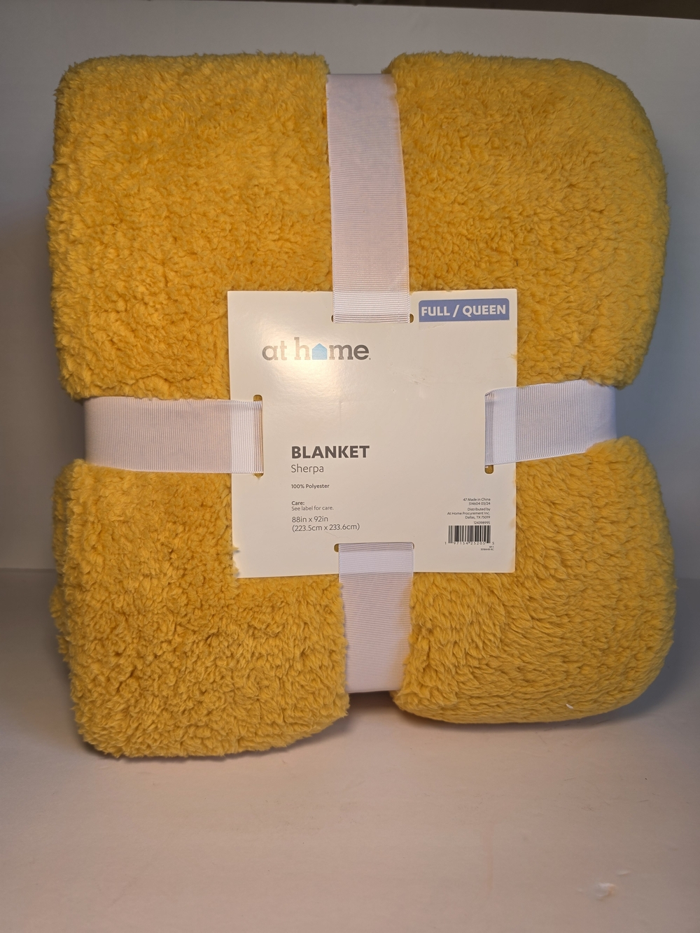 Mustard Yellow Sherpa Blanket - Full/Queen 88" X 92"